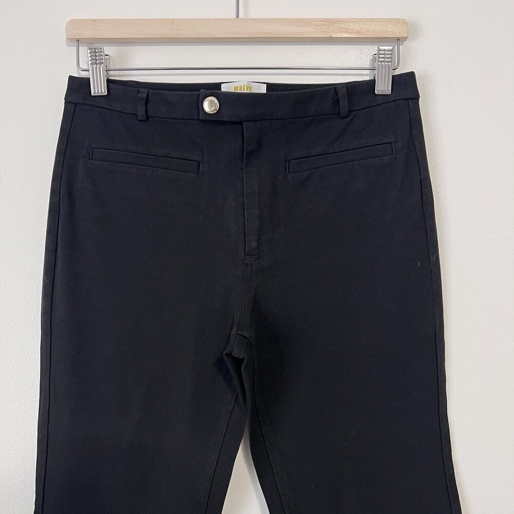 Anthropologie Maeve Black High-Rise Flare Pants Size 6 Stretch - Picture 3 of 8